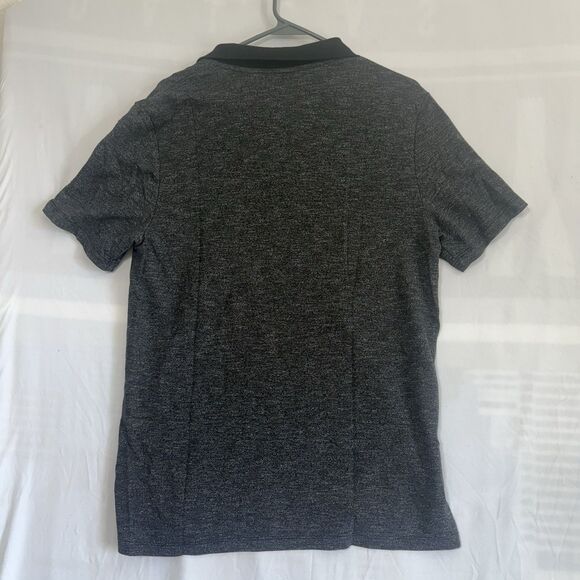 Calibrate Men's Polo Shirt Size Medium Black/ Grayish Hidden Buttons Stretch - Picture 8 of 8